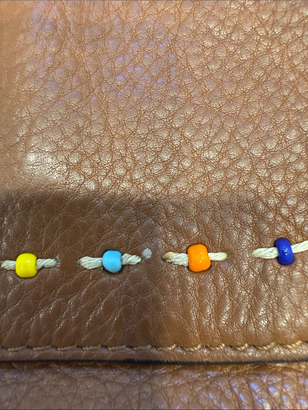 Fossil Brown Leather Crossbody with Multicolor Bead Accents - Picture 11 of 11